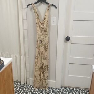Rihoas Beige/Yellow Floral Maxi Dress